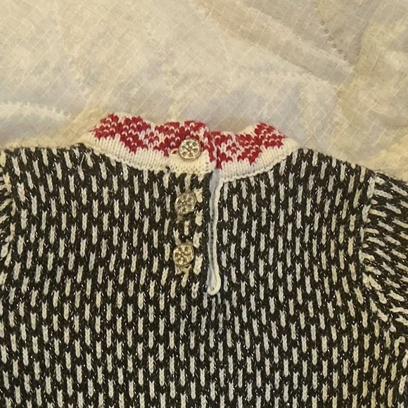 Cynthia Rowley Baby Girl Holiday Sweater Dress, Size 6-9 months,Red/Black/Cream - Picture 6 of 10